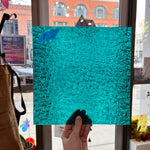 Robin's Egg Teal Florentine Wissmach (WI 25 FLOR) Sheet Glass Unknown