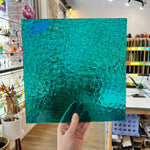 Robin's Egg Teal Florentine Wissmach (WI 25 FLOR) Sheet Glass Unknown