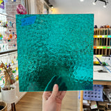 Robin's Egg Teal Florentine Wissmach (WI 25 FLOR) Sheet Glass Unknown
