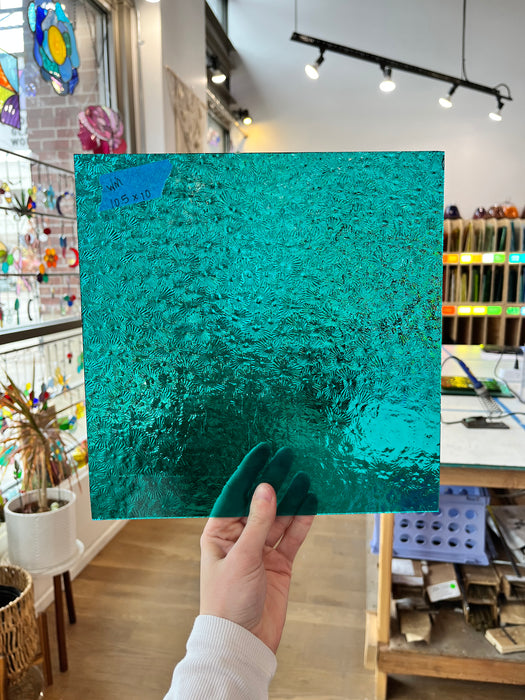 Robins Egg Teal Florentine Wissmach Sheet Glass Unknown