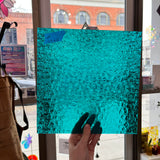 Robin's Egg Teal Florentine Wissmach (WI 25 FLOR) Sheet Glass Unknown