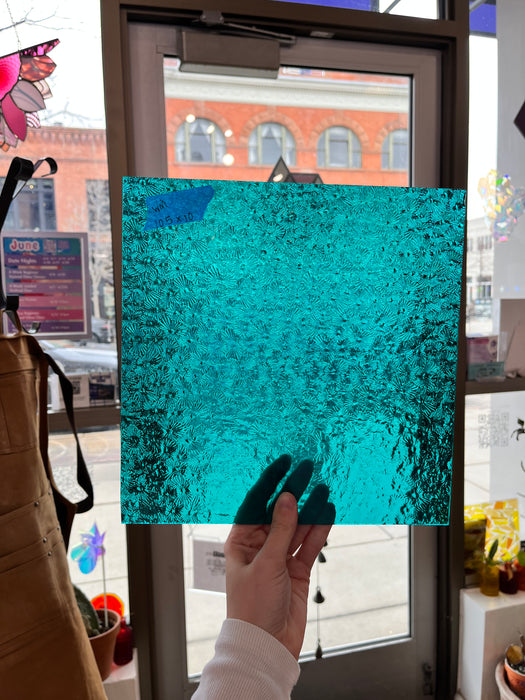 Robins Egg Teal Florentine Wissmach Sheet Glass Unknown