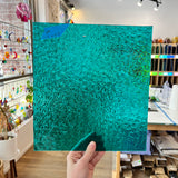 Robin's Egg Teal Florentine Wissmach (WI 25 FLOR) Sheet Glass Unknown