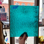 Robin's Egg Teal Florentine Wissmach (WI 25 FLOR) Sheet Glass Unknown