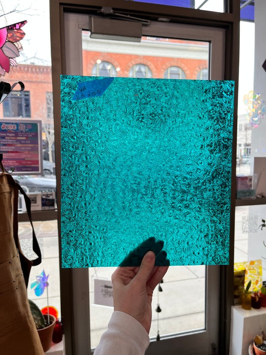 Robins Egg Teal Florentine Wissmach Sheet Glass Unknown