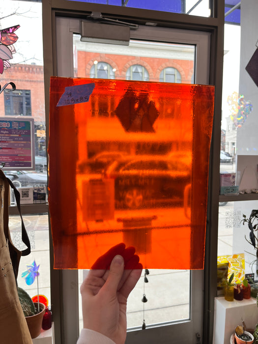 Transparent Bright Orange Spectrum Sheet Glass Colorado Glassworks