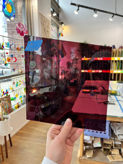 Purple Transparent Mouthblown GNA Sheet Glass Colorado Glassworks GNA73 (7.5x7.5in)