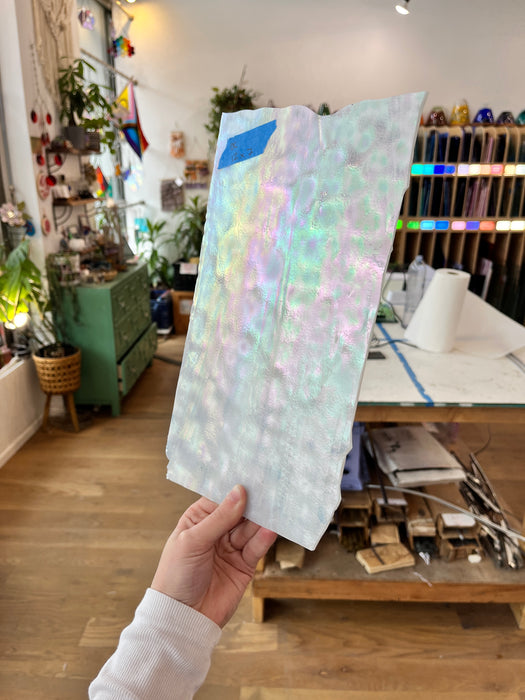 White Mottled Iridescent Oceana Colorado Glassworks