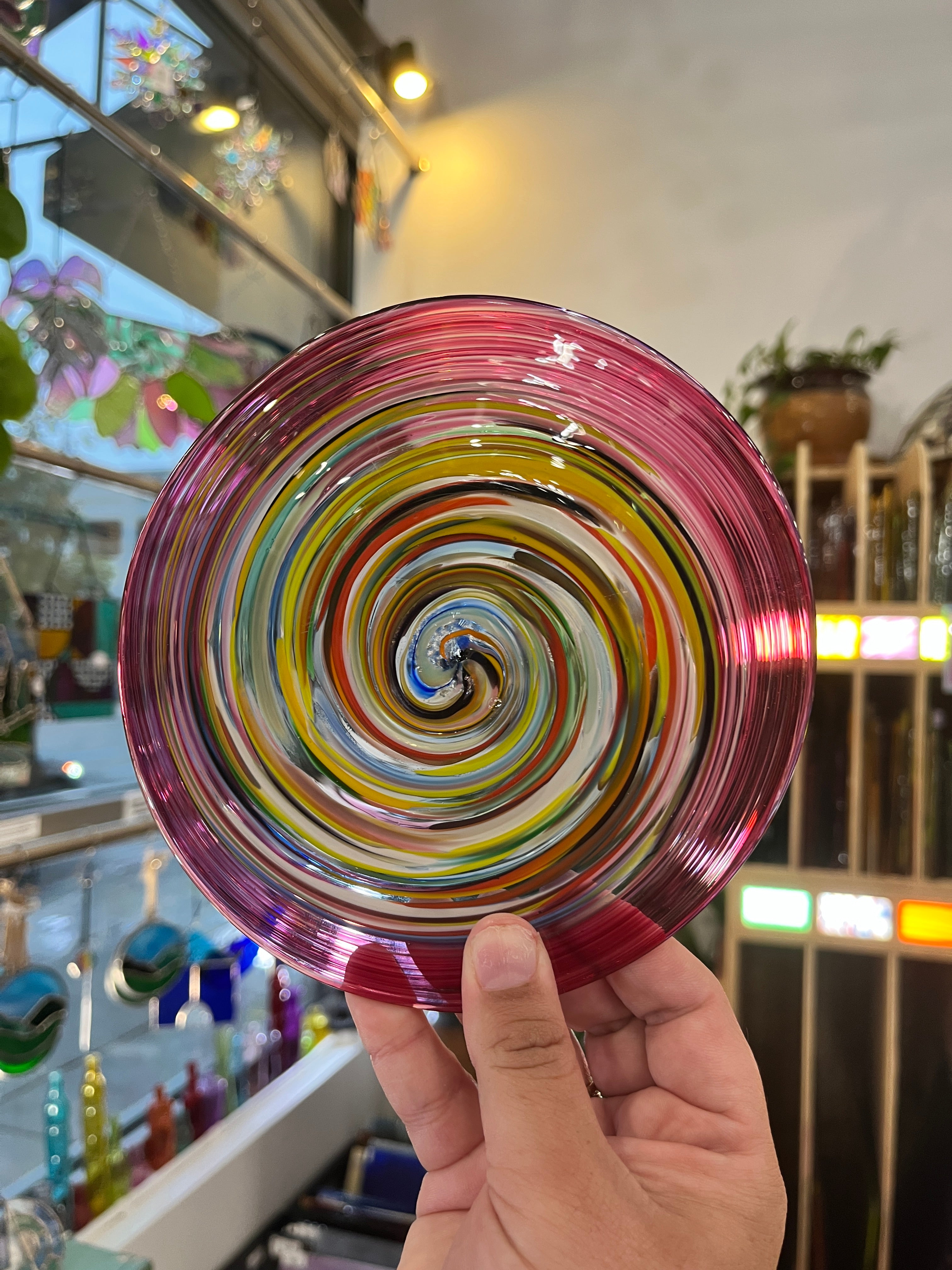 Strawberry Fields Rondel Sheet Glass Colorado Glassworks