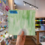 Green White Wispy Vintage Bullseye Sheet Glass Colorado Glassworks