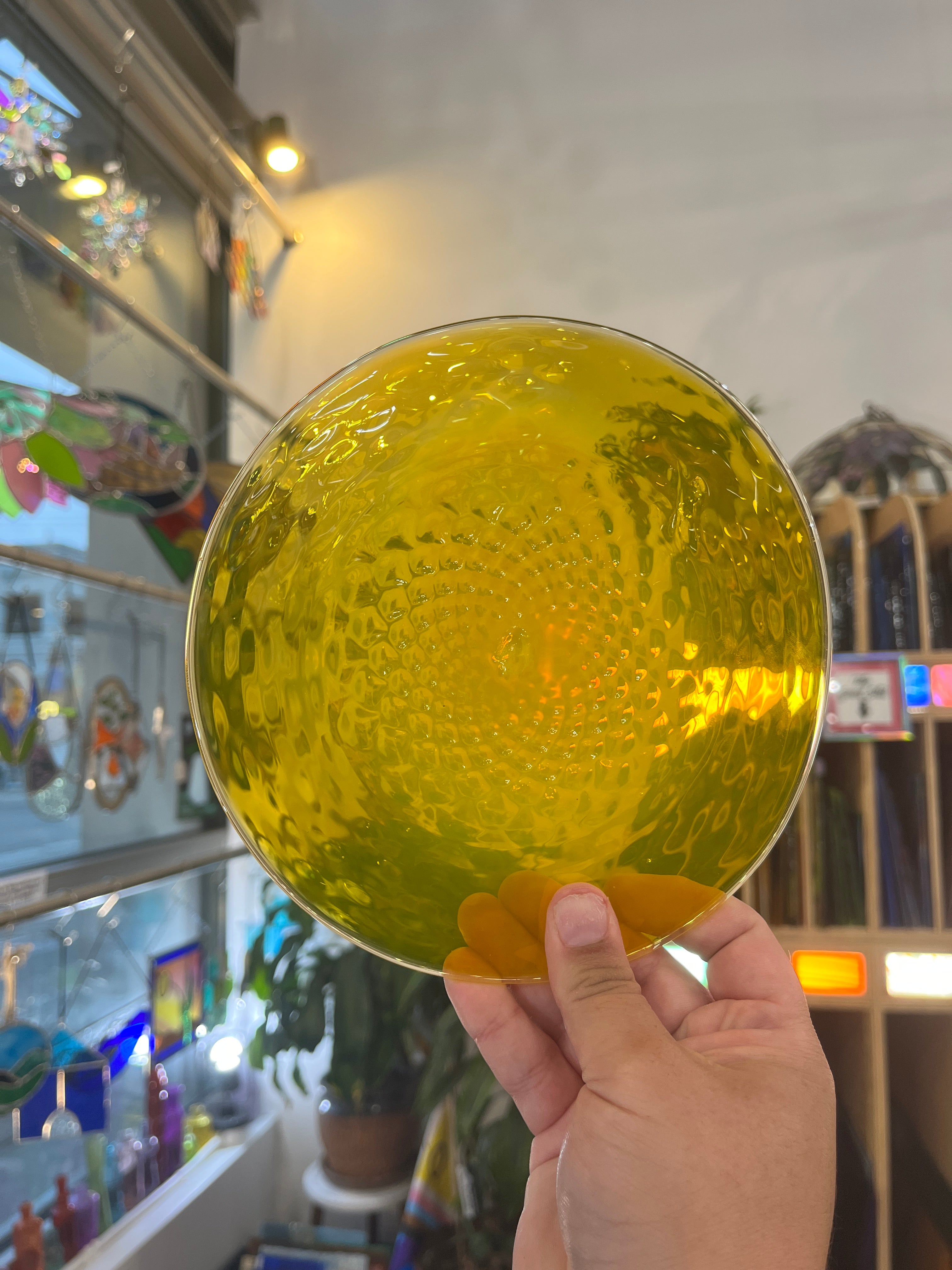Citrus Queen Yellow Rondel Sheet Glass Colorado Glassworks