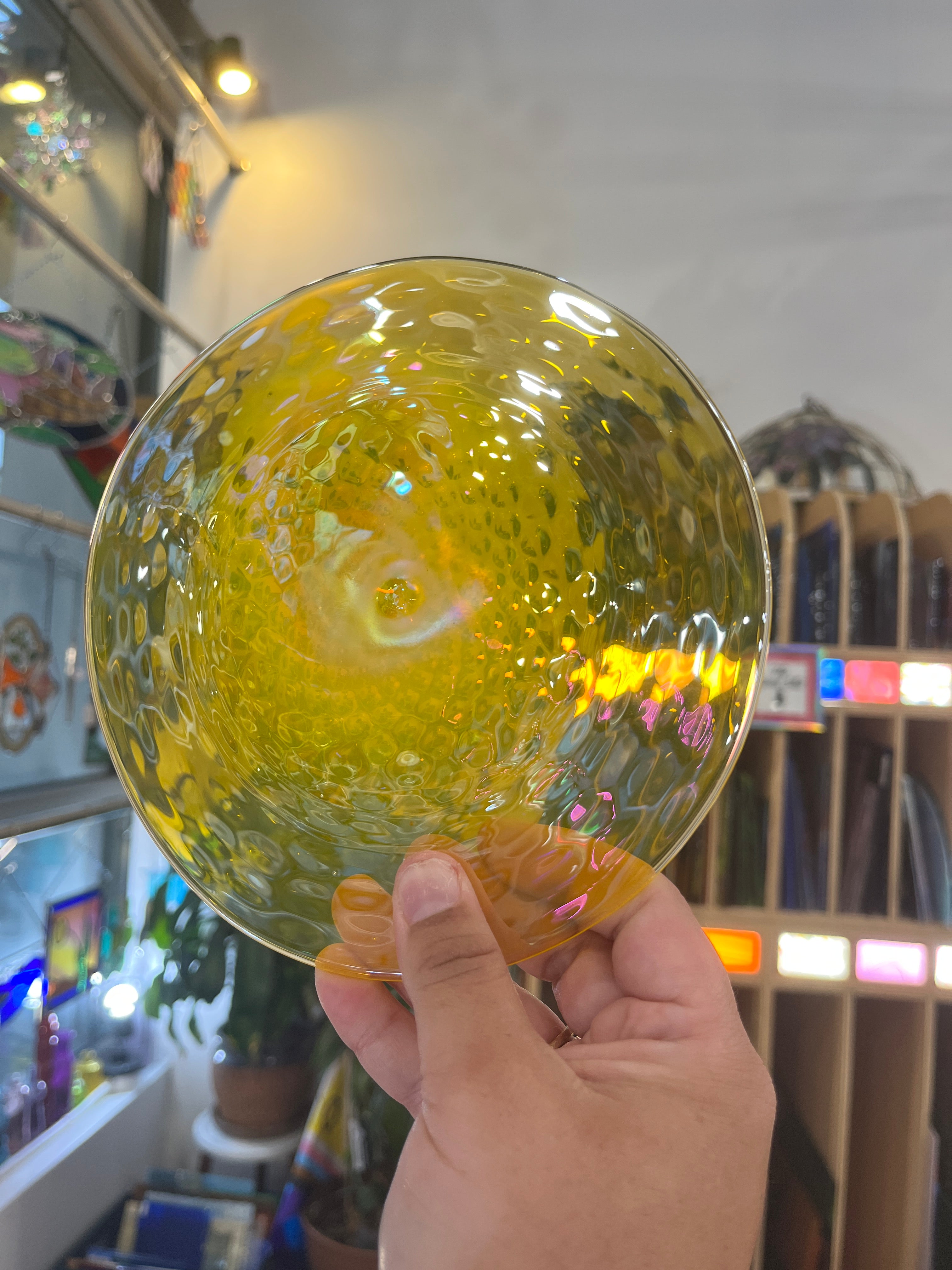 Sour Pout Yellow Rondel Sheet Glass Colorado Glassworks