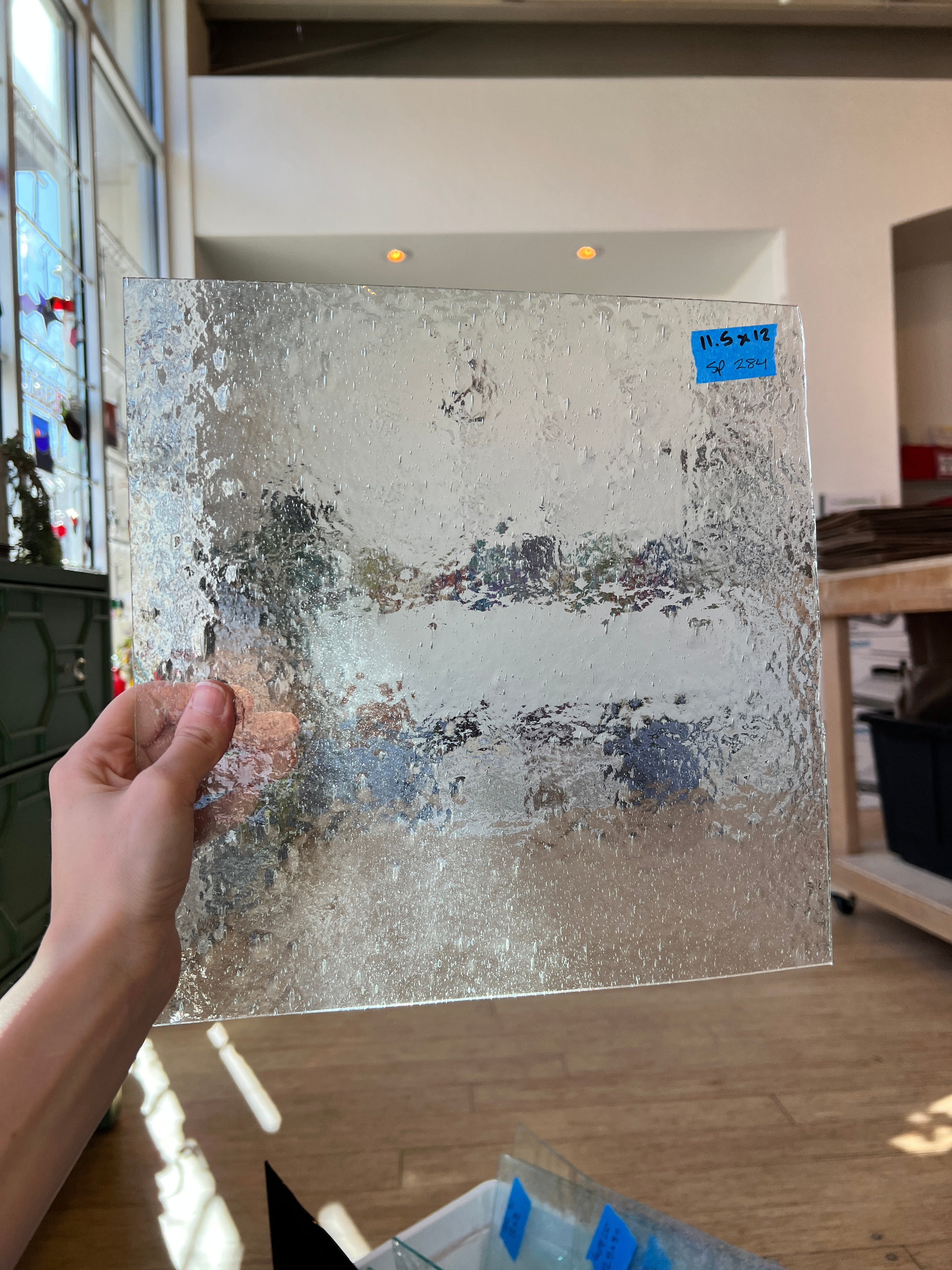 Vintage Transparent Spectrum Seedy Sheet Glass Colorado Glass Works   