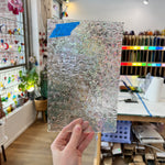 Iridescent Clear Florentine Wissmach Sheet Glass Colorado Glass Works