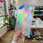 Iridescent Clear Florentine Wissmach Sheet Glass Colorado Glass Works