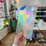 Iridescent Clear Florentine Wissmach Sheet Glass Colorado Glass Works