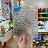 Iridescent Clear Florentine Wissmach Sheet Glass Colorado Glass Works