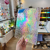 Iridescent Clear Florentine Wissmach Sheet Glass Colorado Glass Works