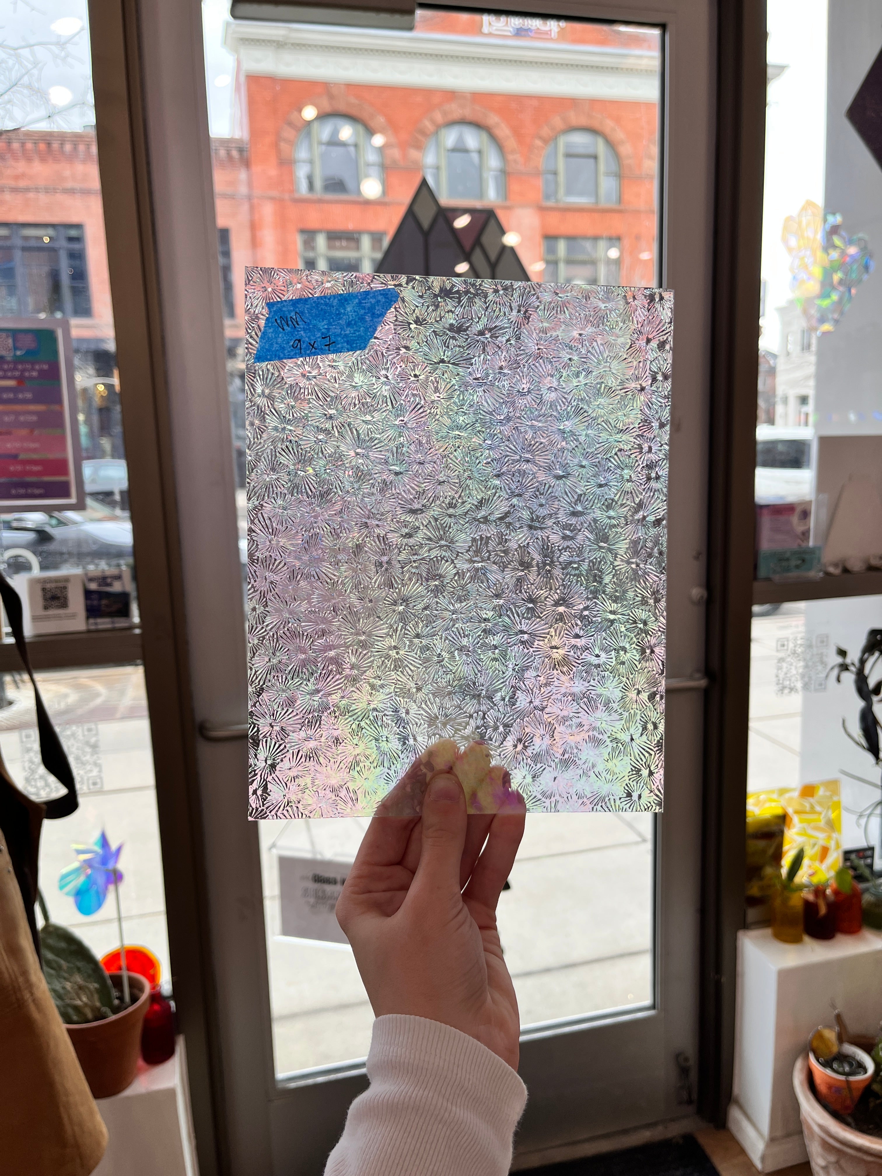 Iridescent Clear Florentine Wissmach Sheet Glass Colorado Glass Works