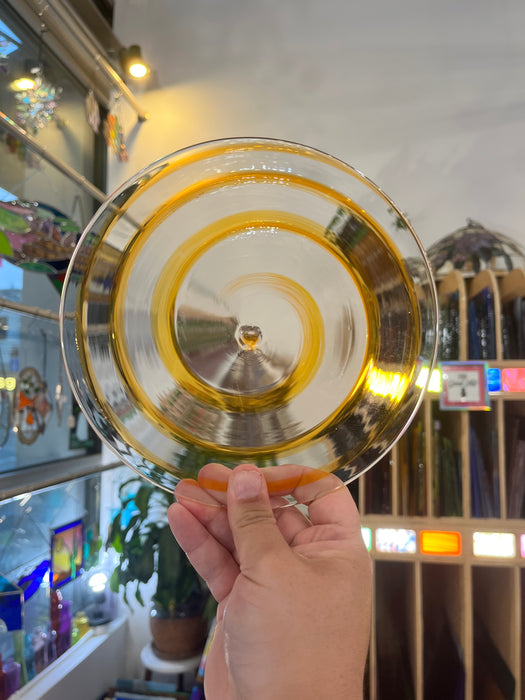 Caution Cone Swirl Rondel Sheet Glass Colorado Glassworks