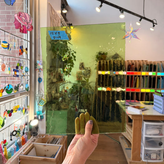 Light Green Vintage GNA Sheet Glass Colorado Glassworks 12x9in (GNA-10705965)