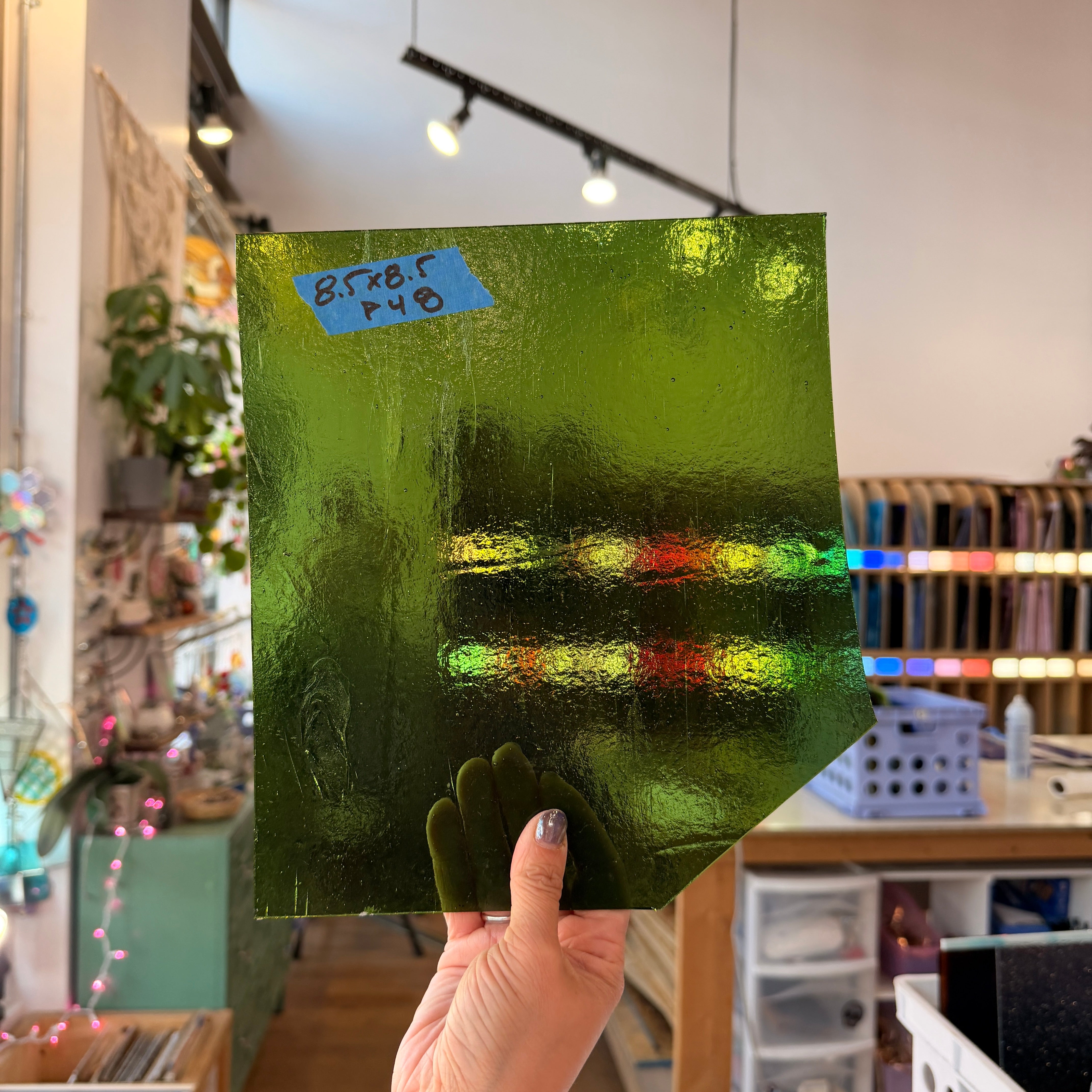 Transparent Green Kokomo Sheet Glass Kokomo 8.5x8.5in (KO-35576877)