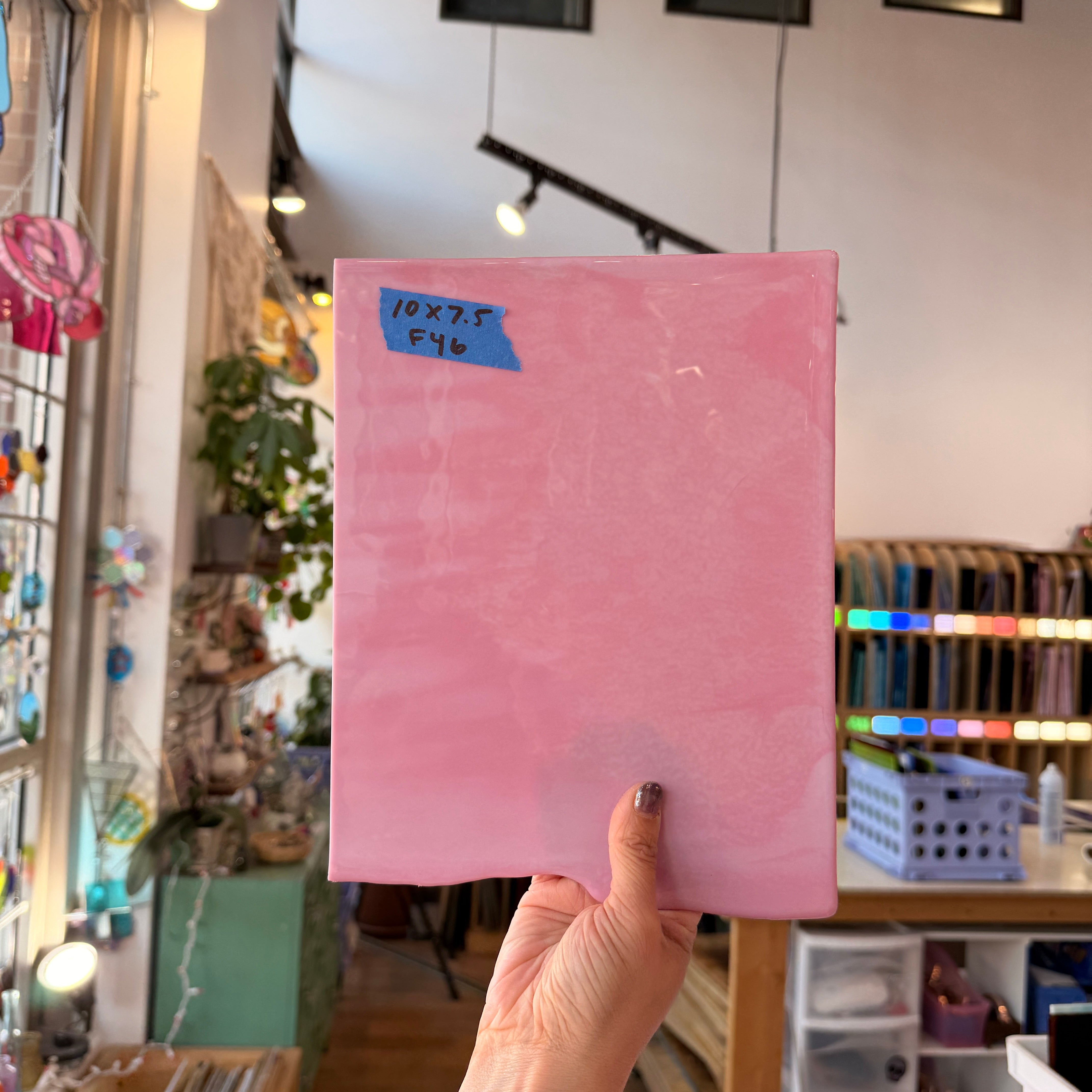 Pink Blush (Pre-Striked) Opal Double Roll Fusible 90 COE Sheet Glass Colorado Glassworks