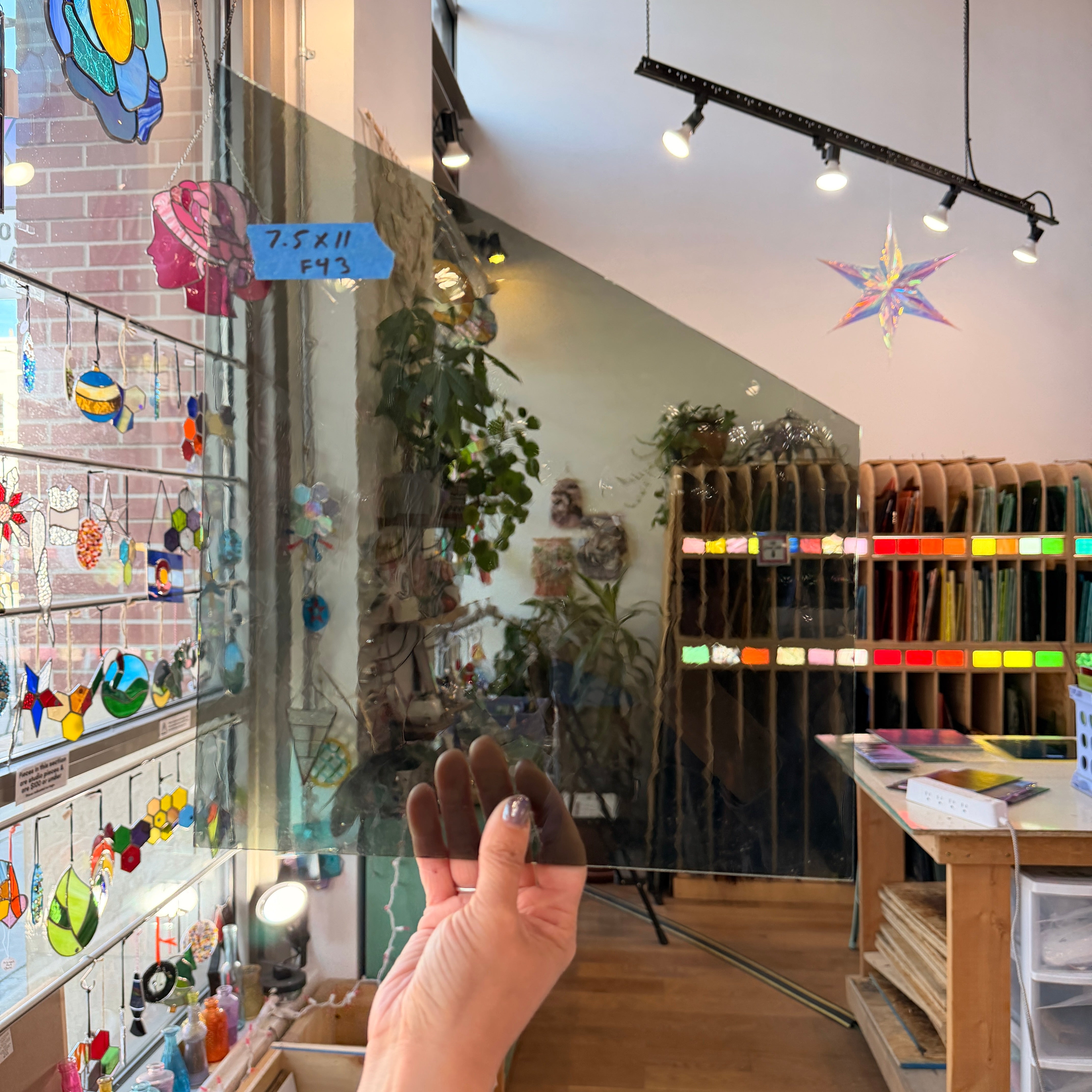 Light Gray Mouthblown Transparent Sheet Glass Colorado Glassworks