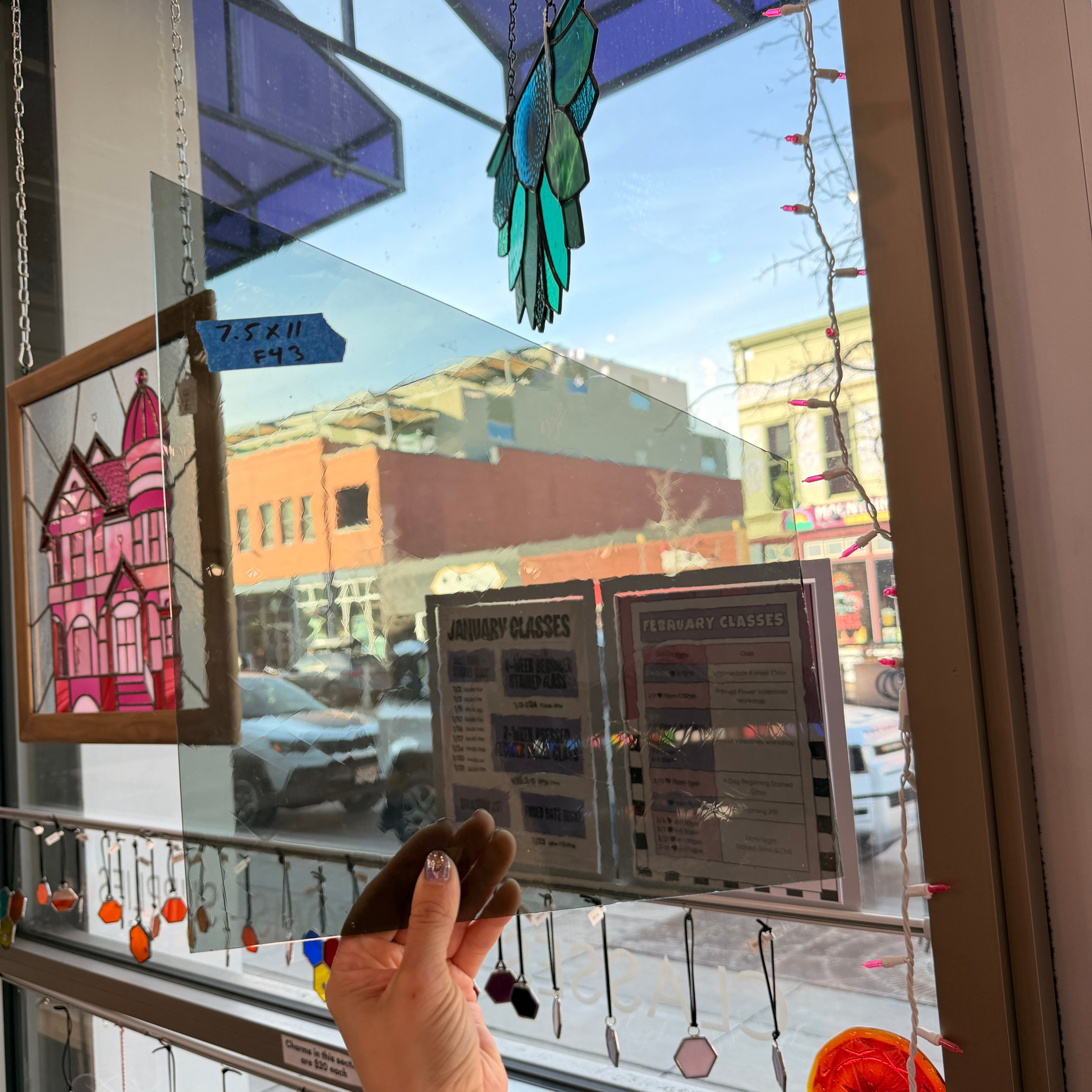 Light Gray Mouthblown Transparent Sheet Glass Colorado Glassworks