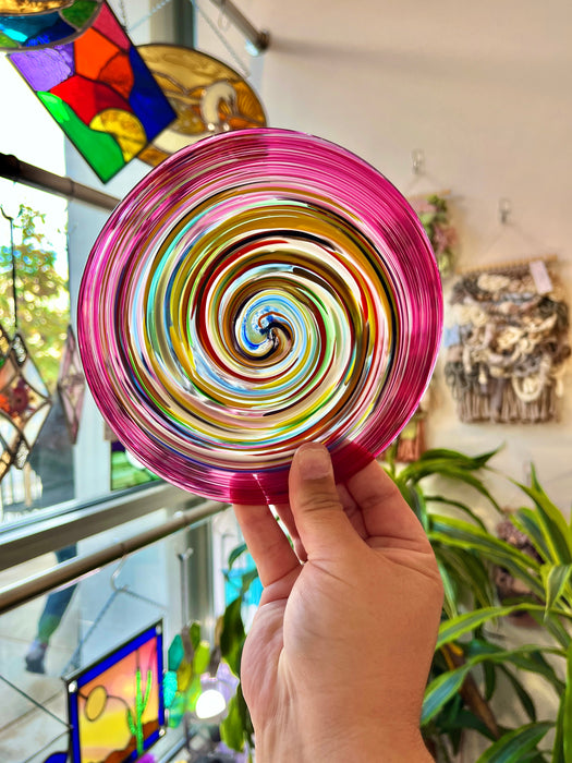 Strawberry Fields Rondel Sheet Glass Colorado Glassworks