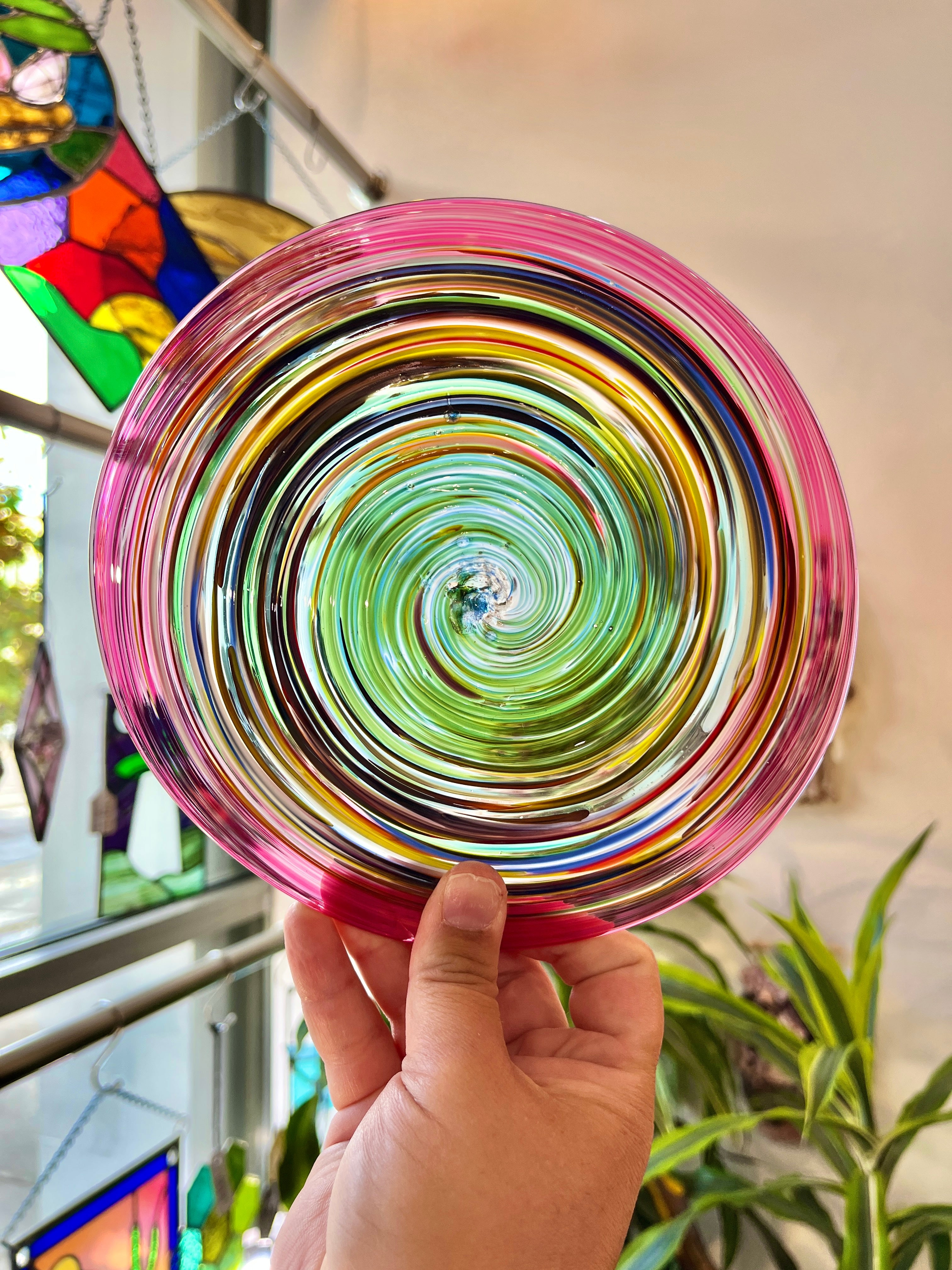 Multicolor Twisted Rondel Sheet Glass Colorado Glassworks