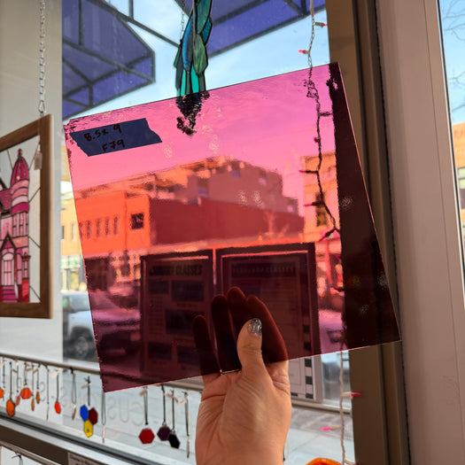 Vintage Medium Purple Transparent Spectrum Sheet Glass Colorado Glassworks 9x8.5in (SP-65127213)