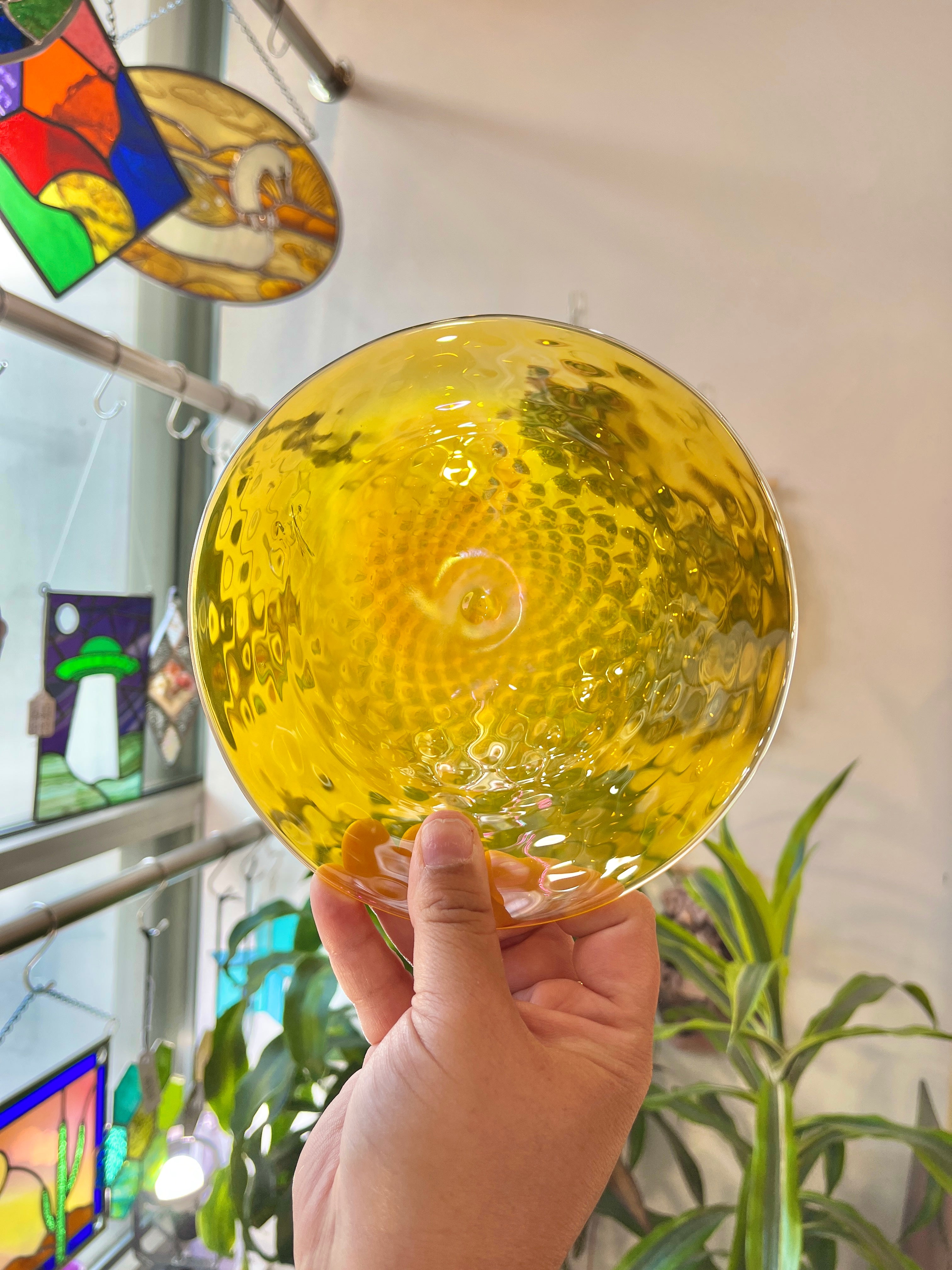 Citrus Queen Yellow Rondel Sheet Glass Colorado Glassworks