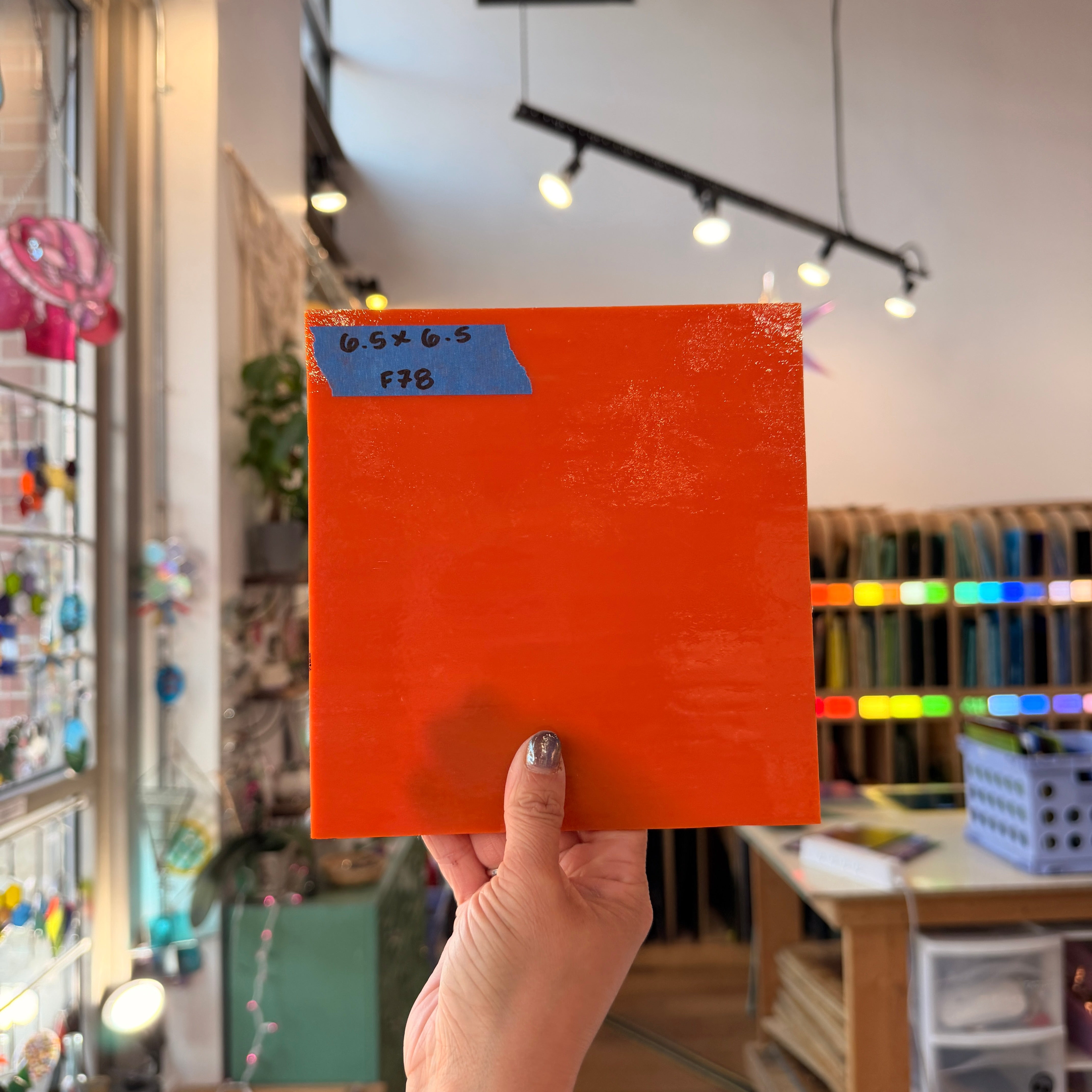 Orange Opaque Kokomo Sheet Glass Colorado Glassworks 6.5x6.5 (KO-99066925)