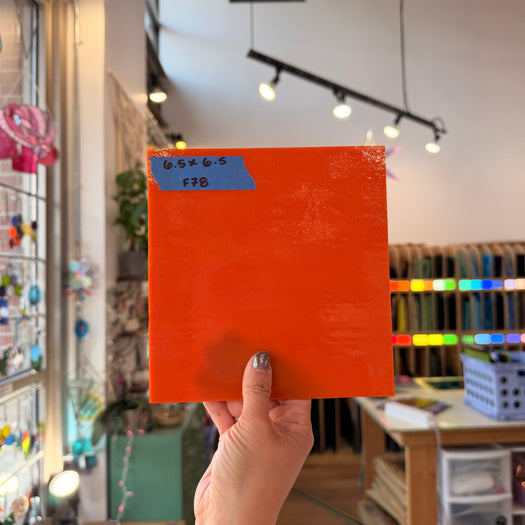 Orange Opaque Kokomo Sheet Glass Colorado Glassworks 6.5x6.5 (KO-99066925)