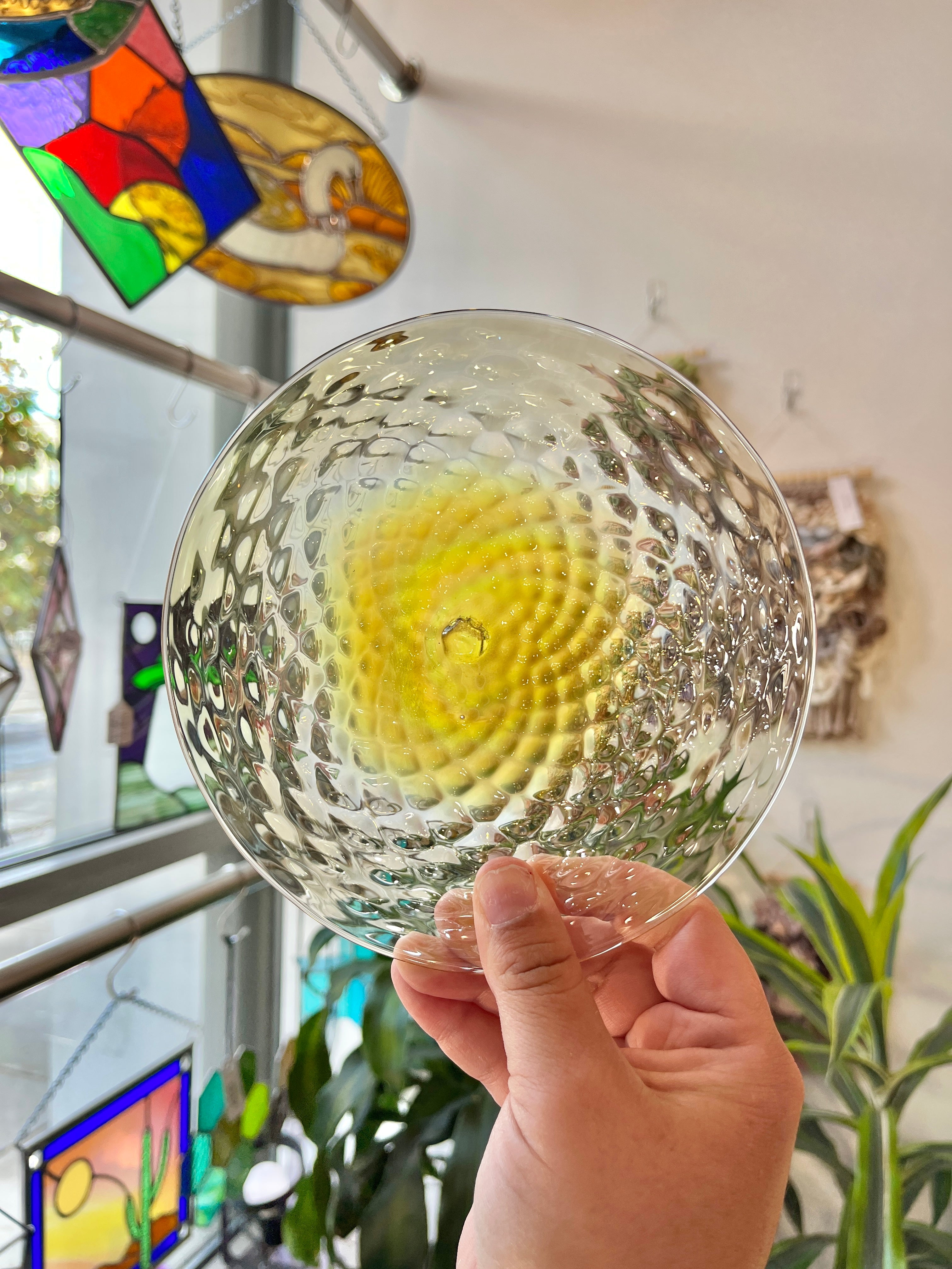 Silver to Yellow Rondel Sheet Glass Colorado Glassworks