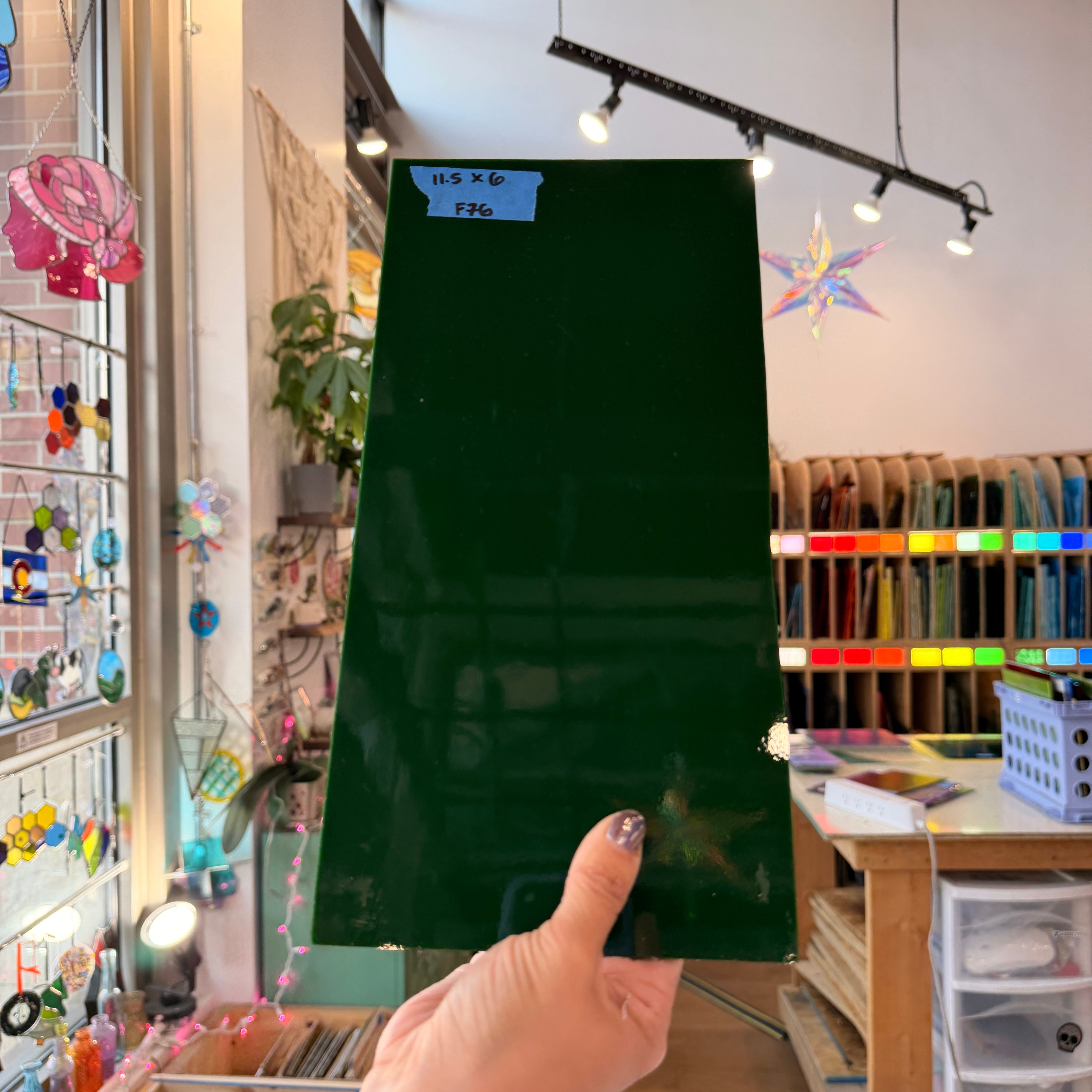 Solid Green Spectrum Opal Fusible 96 COE Sheet Glass Colorado Glassworks 11.5x6in (SP-14369581)