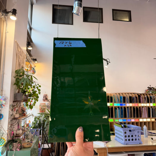 Solid Green Spectrum Opal Fusible 96 COE Sheet Glass Colorado Glassworks 12x6in (SP-14402349)