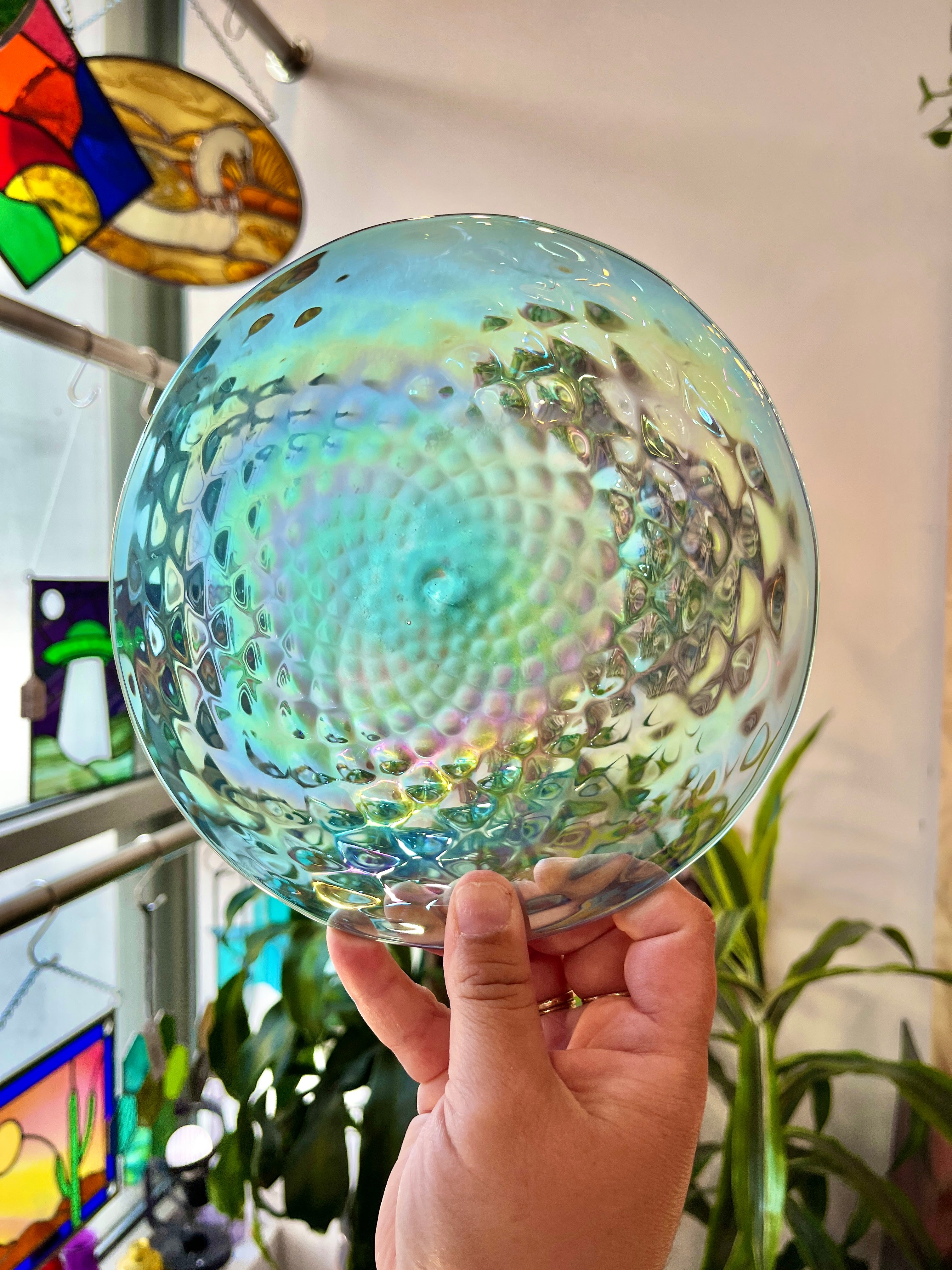 It's Not a Big Teal Rondel Sheet Glass Colorado Glassworks