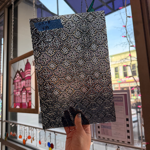 Flora Blue/ Violet Sparkle Van Gogh Sheet Glass Colorado Glassworks