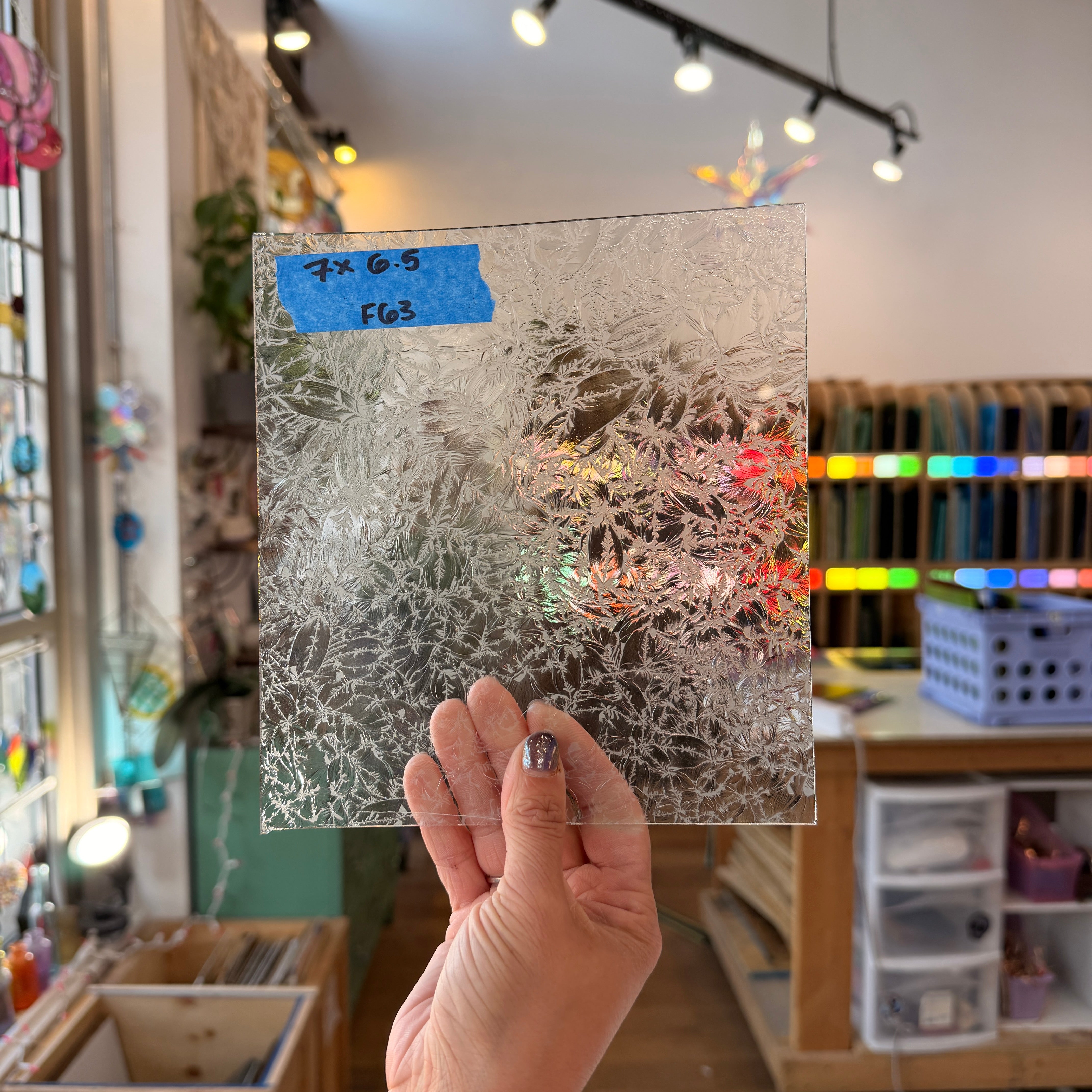 Vintage Glue Chip Sheet Glass Colorado Glassworks 7x6.5in (GC-76102957)