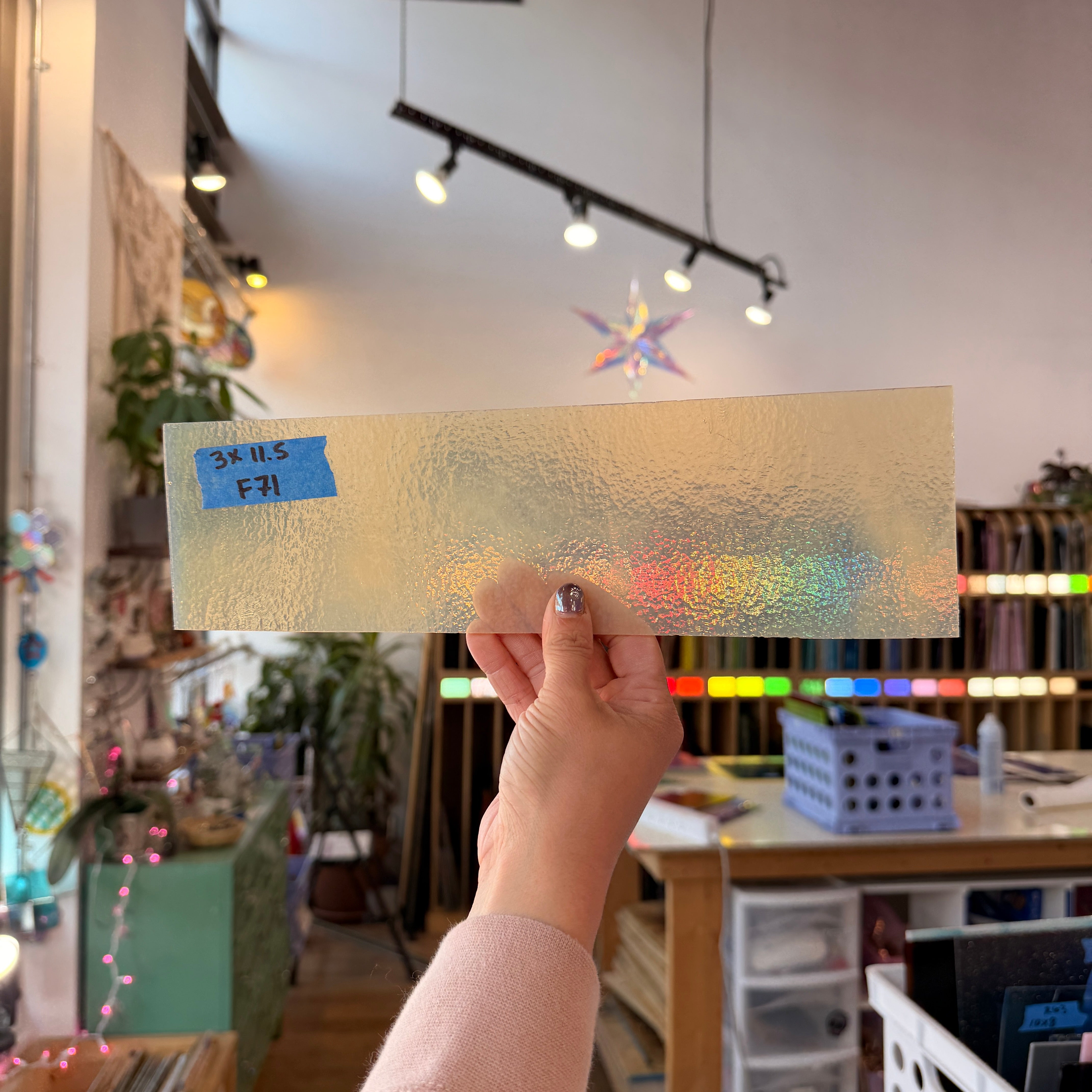 Vintage Milky Opaline Chicago Art Glass Sheet Glass Colorado Glassworks 11.5x3in (CAG-68698925)