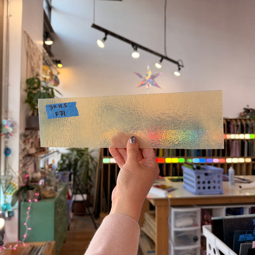 Vintage Milky Opaline Chicago Art Glass Sheet Glass Colorado Glassworks 11.5x3in (CAG-68698925)