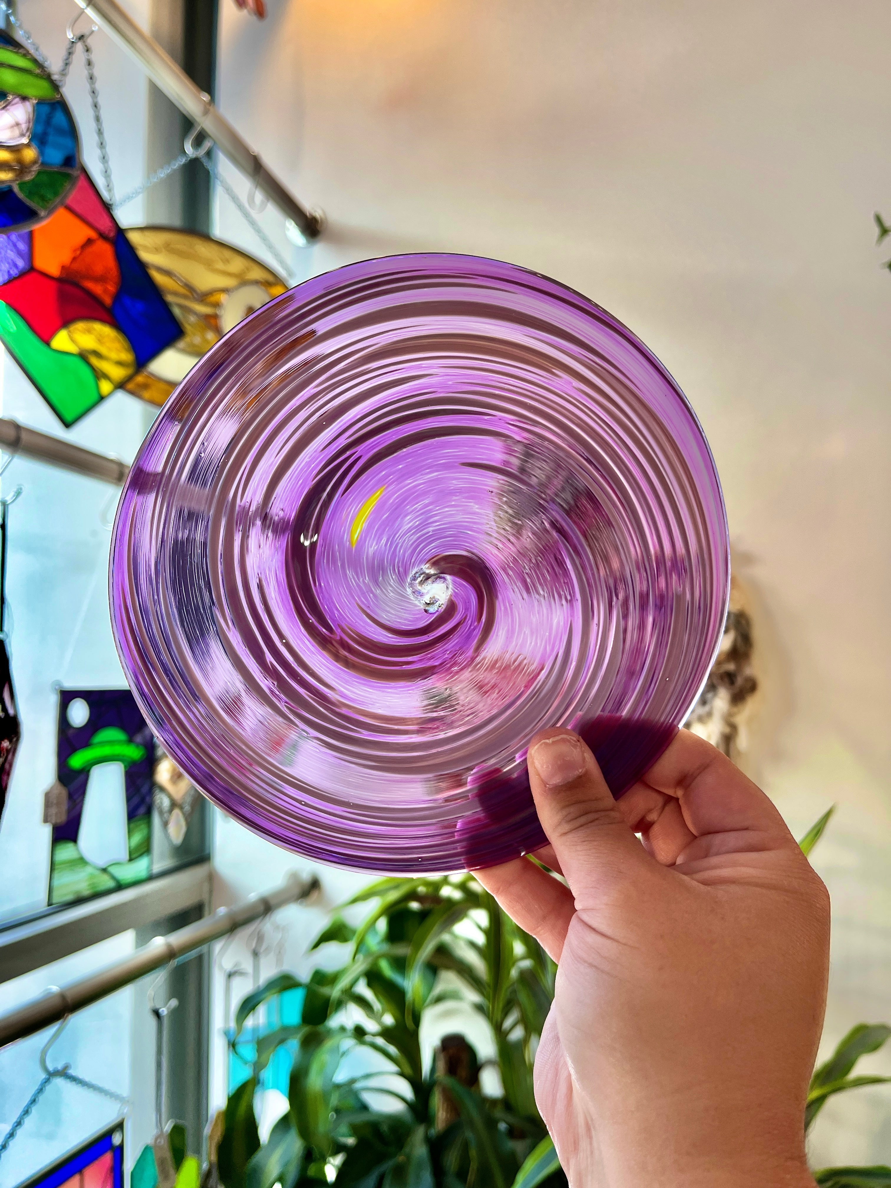 Eggplant Rondel Sheet Glass Colorado Glassworks