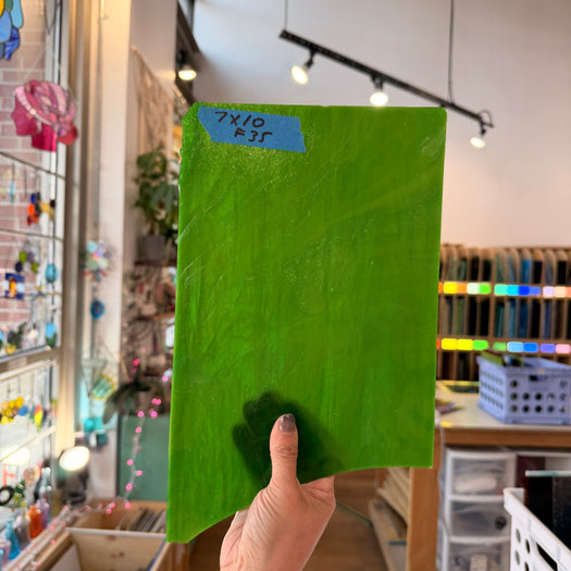 Green Wispy Sheet Glass Colorado Glassworks