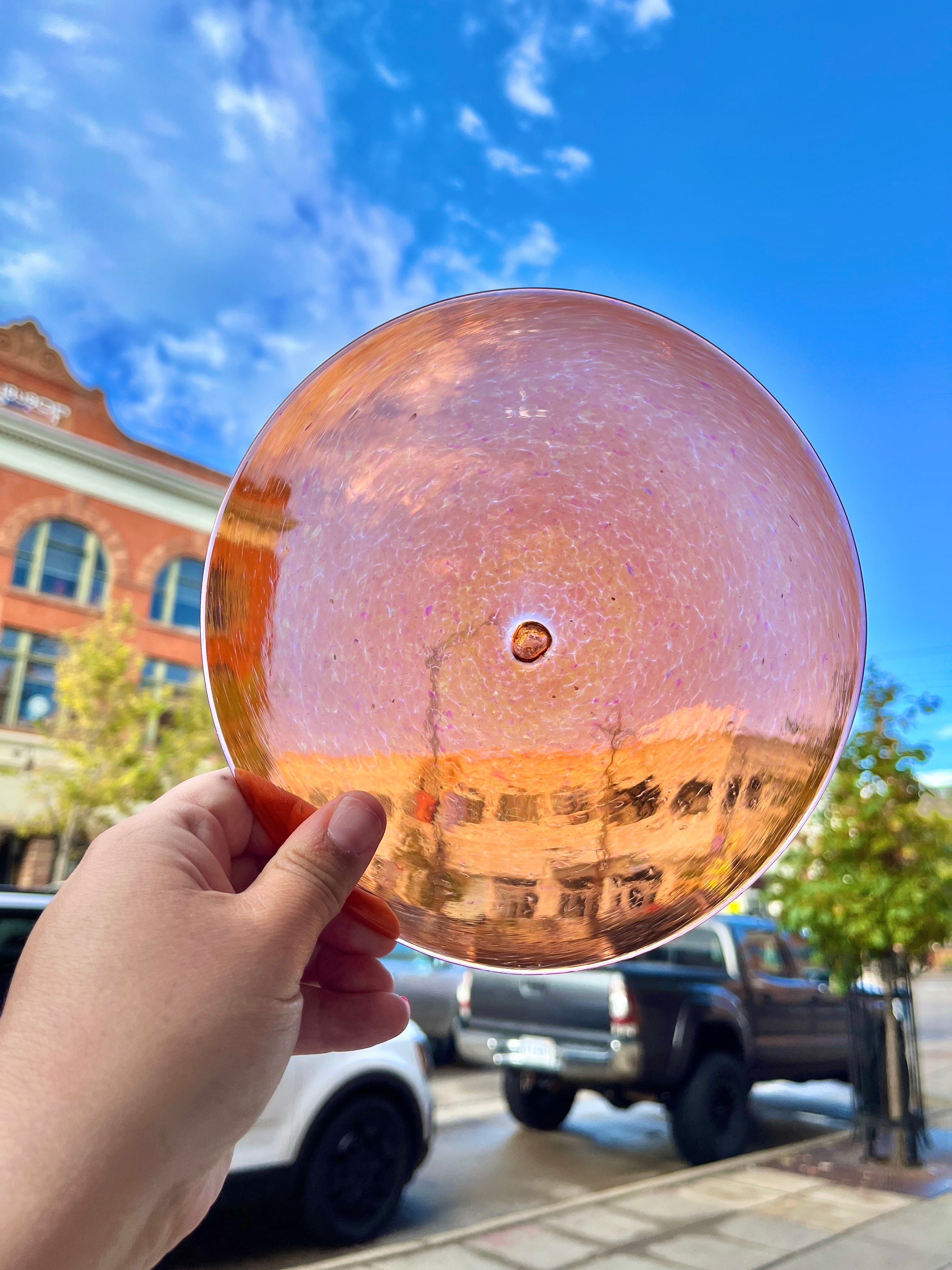 Tangerine Skies Rondel Sheet Glass Colorado Glassworks