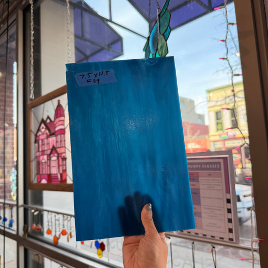 Blue Wispy Opal Kokomo Sheet Glass Colorado Glassworks