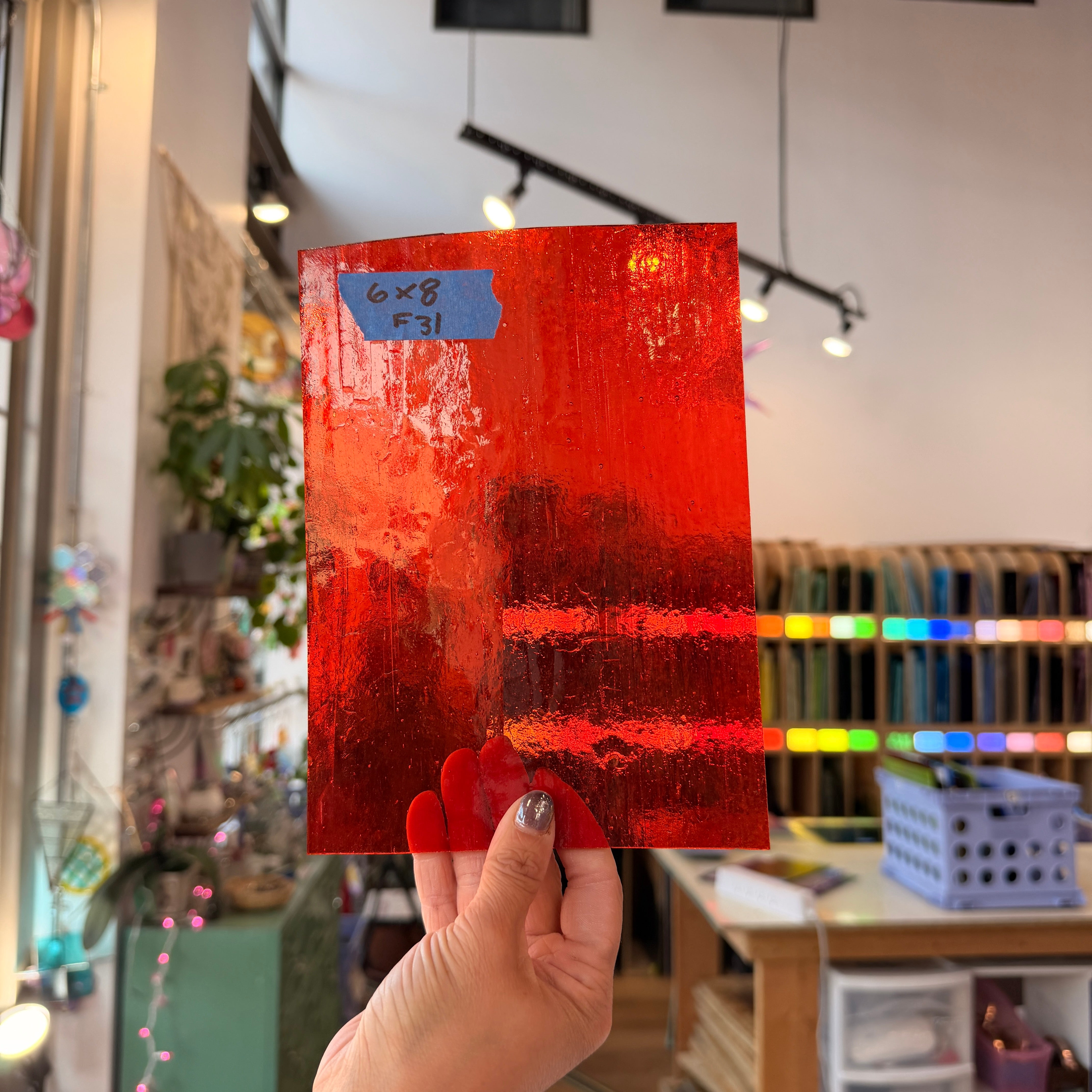 Neon Orange Transparent Sheet Glass Colorado Glassworks F31 (6x8in)