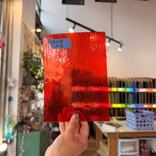 Neon Orange Transparent Sheet Glass Colorado Glassworks F31 (6x8in)