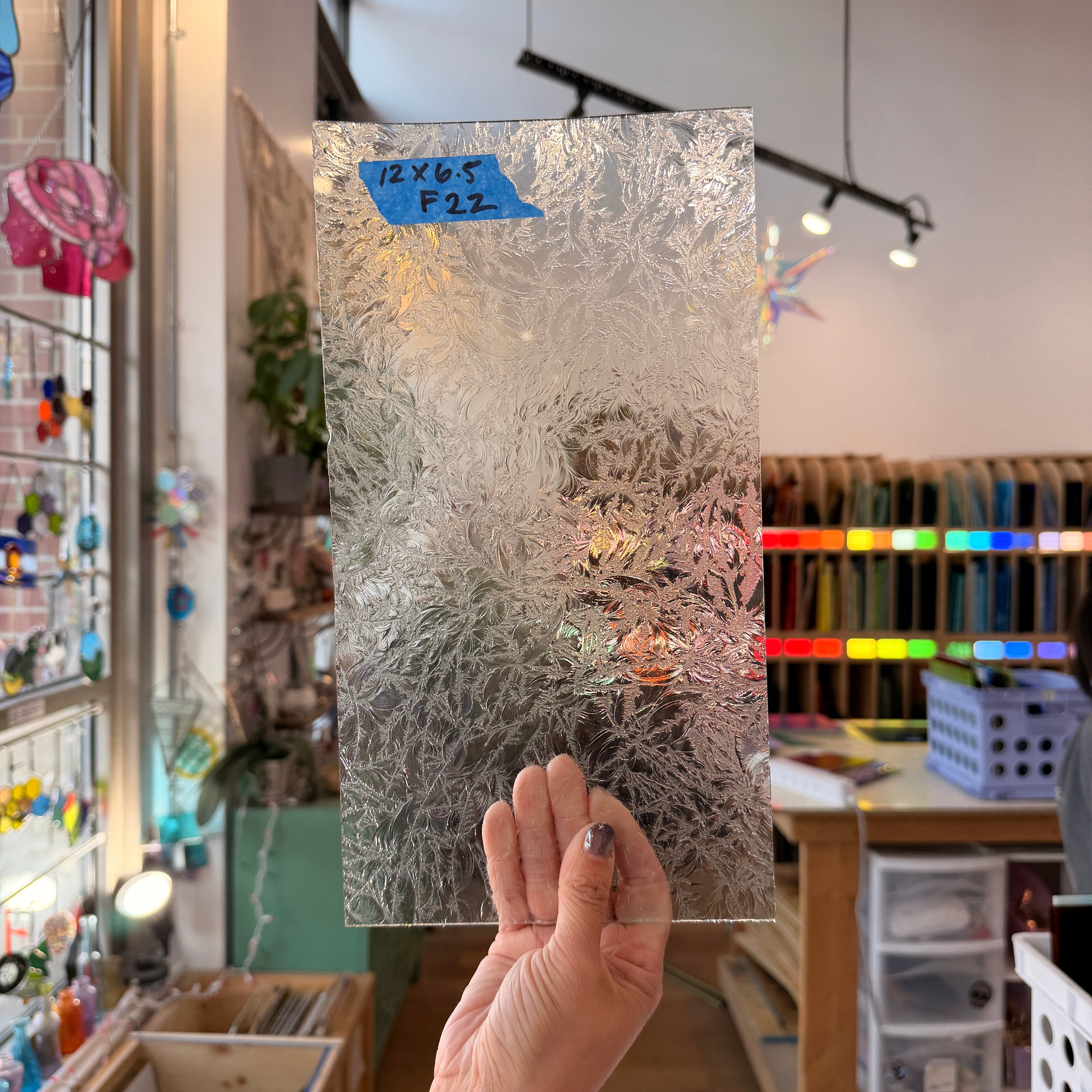 Vintage Glue Chip Sheet Glass Colorado Glassworks 12x6.5in (GC-76135725)